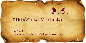 Miklóska Violetta névjegykártya